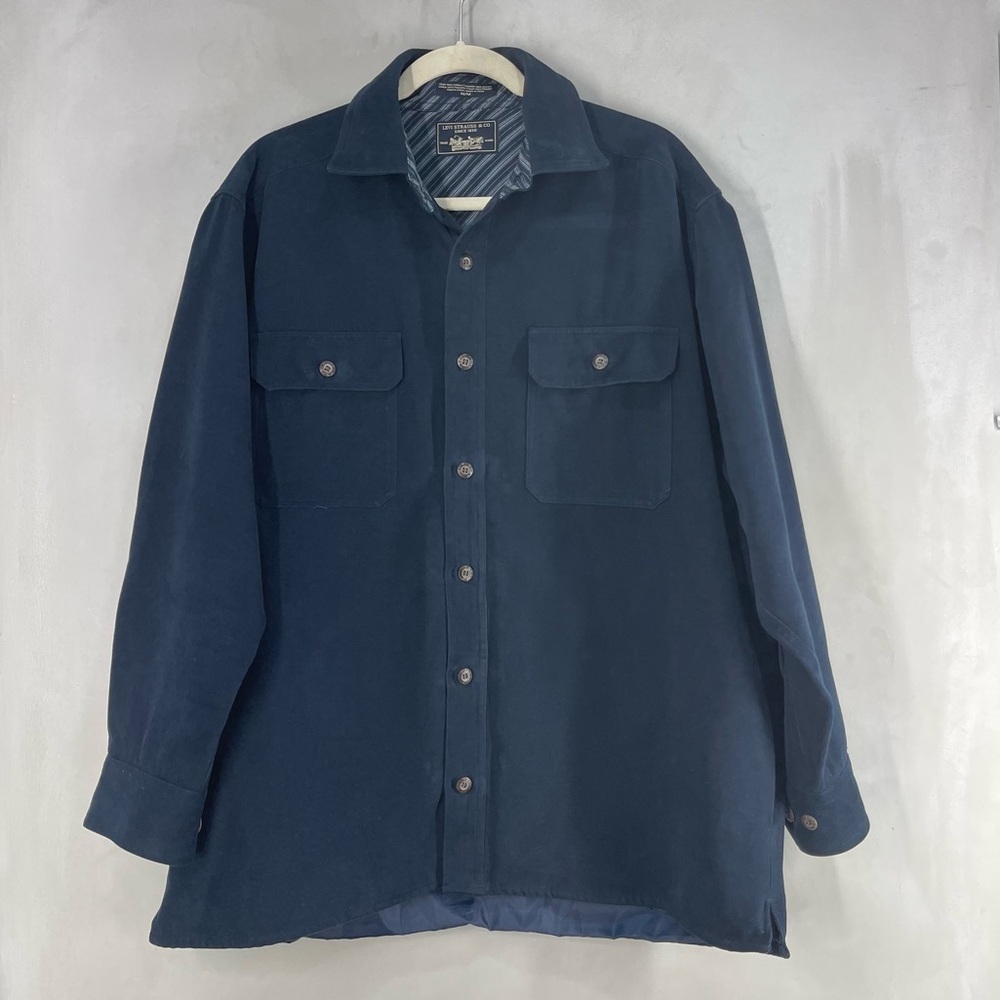 BlueTab Levis Strauss Co Mens Navy Blue Long Sleeve Button Up Shirt Jacket  SZ M